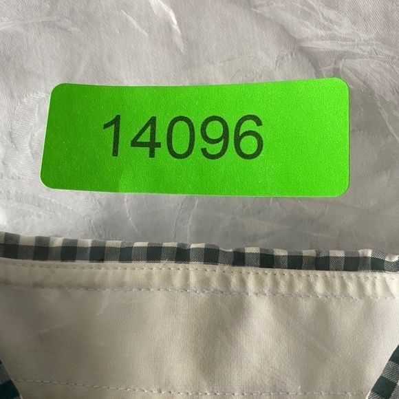 H&M Men's Dark Green Mini Check Plaid Long Sleeve Button Up Shirt Size‎ Small - Picture 10 of 10